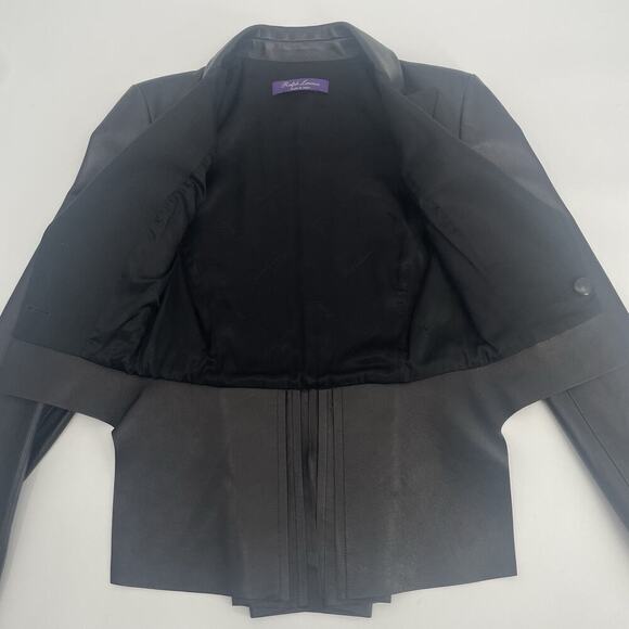 Ralph Lauren Collection Purple Label Black Leather Jacket Tailcoat Tuxedo $3490 - Picture 15 of 16